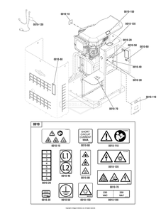 Decals Group Diagram and Parts List for 040496-02  Briggs and Stratton Generator